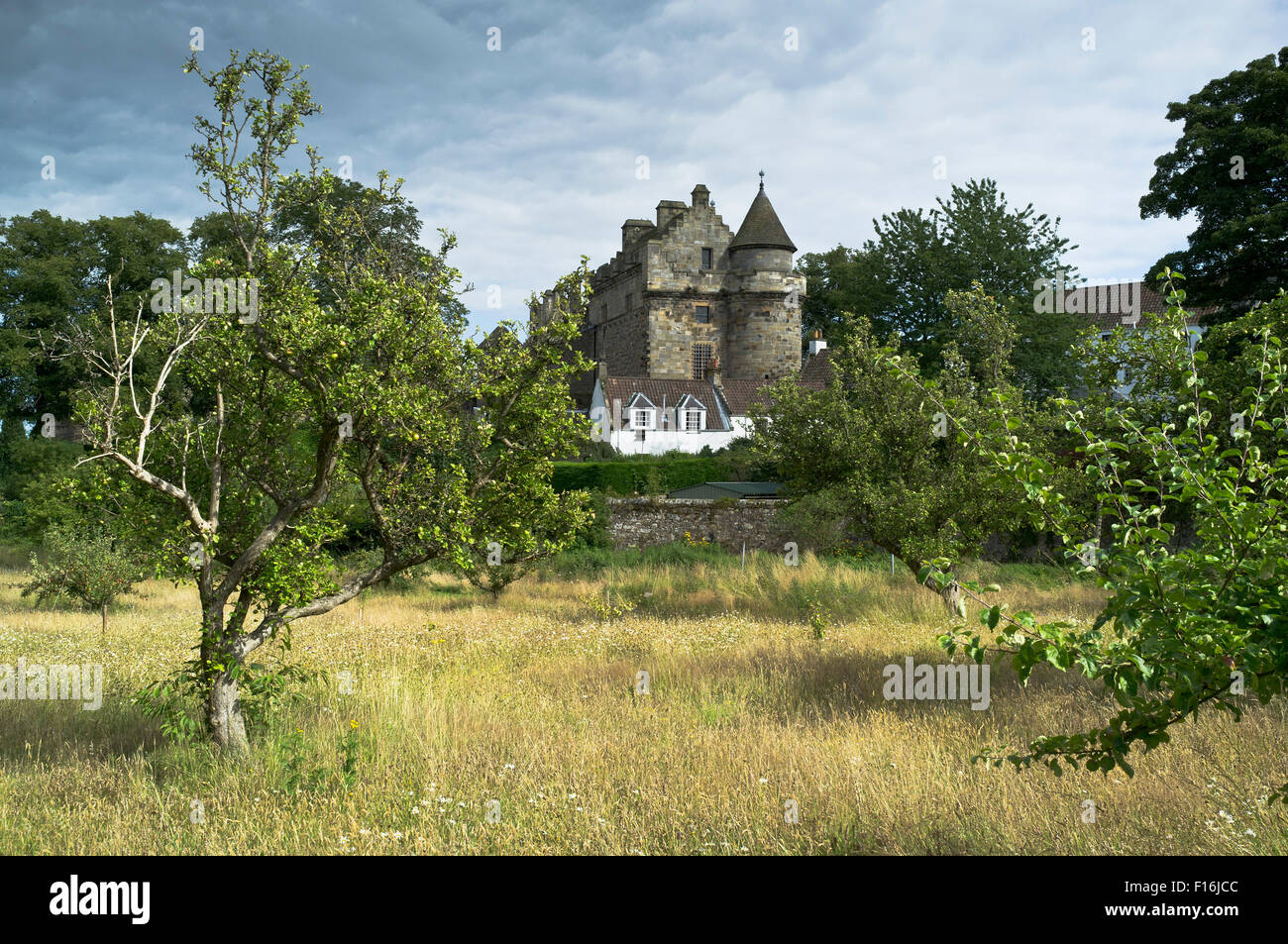 Dh Falkland Palace FALKLAND FIFE Falkland Palace orchard Geschichte Gebäude Garten Stockfoto