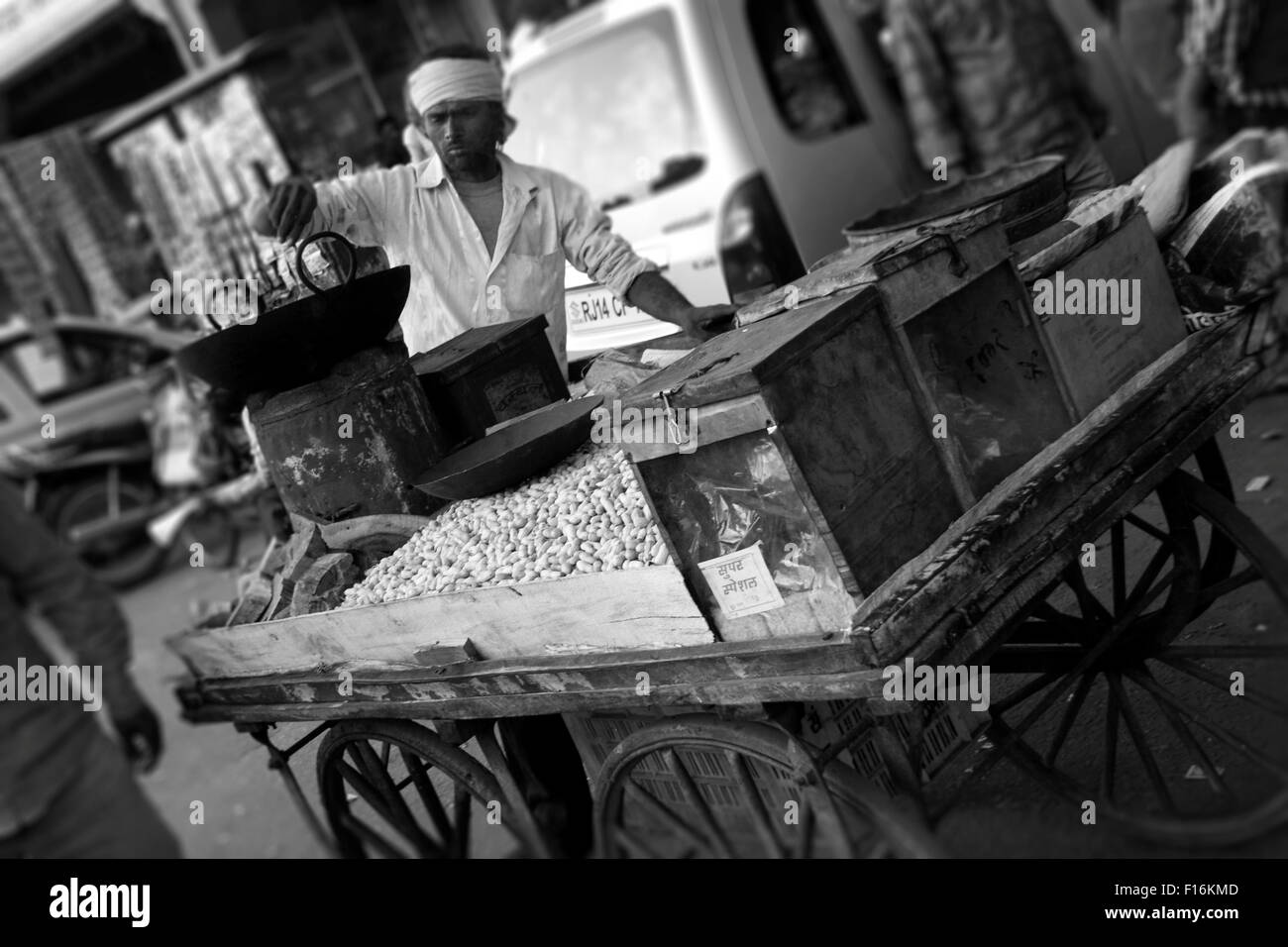 Streetfood Verkäufer, Agra, Indien Stockfoto