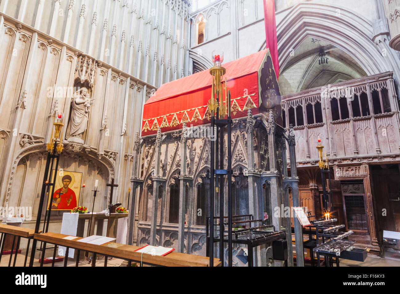 England, Hertfordshire, St. Albans, St. Albans Kathedrale und Abteikirche, der Schrein von St.Alban Stockfoto