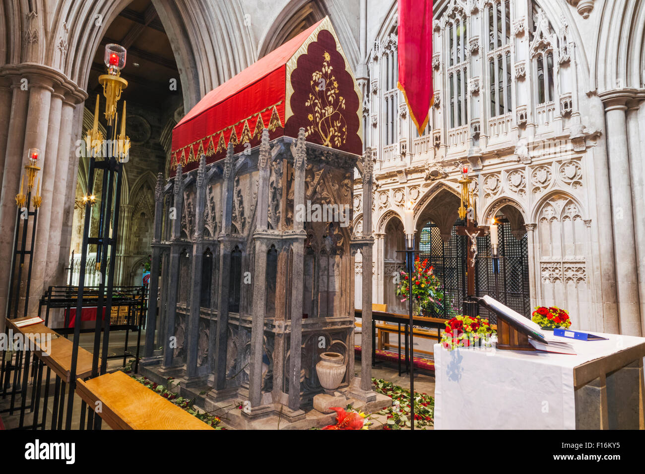 England, Hertfordshire, St. Albans, St. Albans Kathedrale und Abteikirche, der Schrein von St.Alban Stockfoto