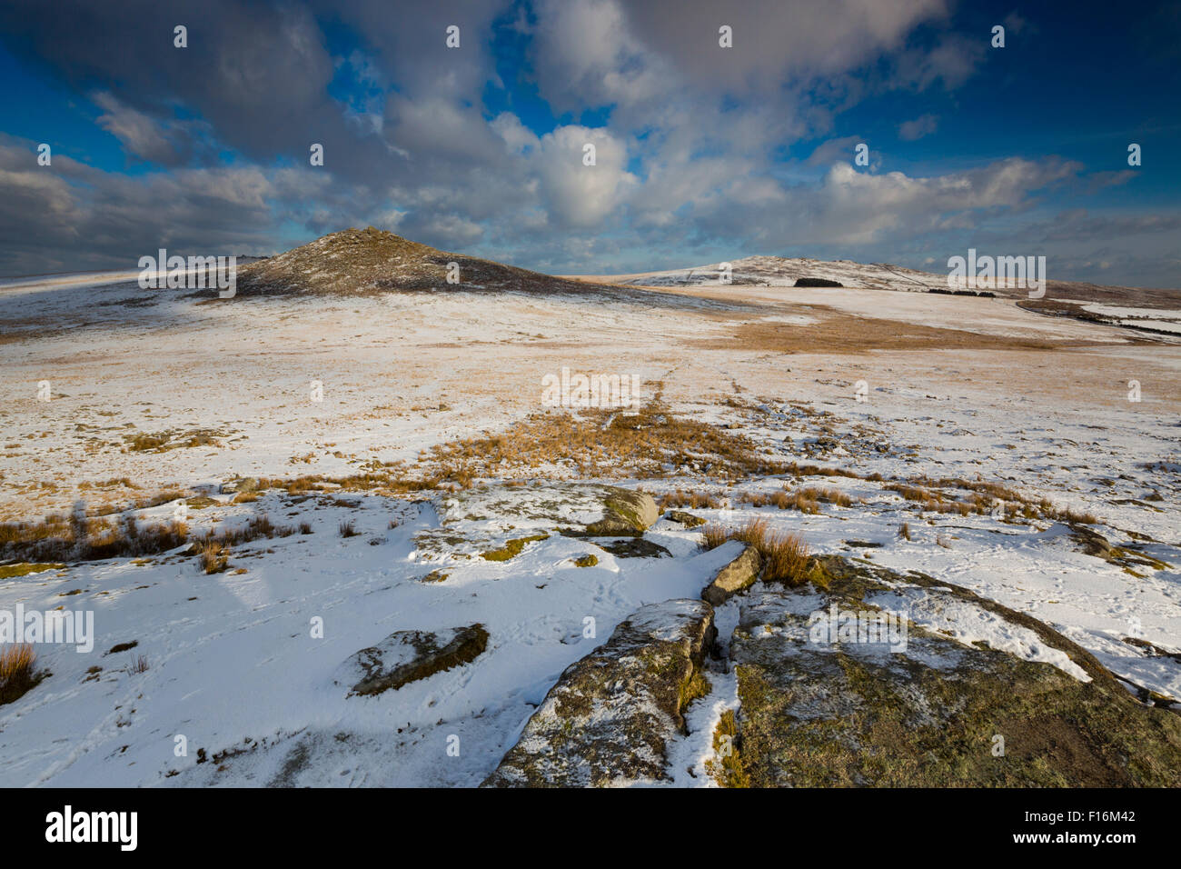 Grobe Tor; Schnee im Winter Cornwall; UK Stockfoto