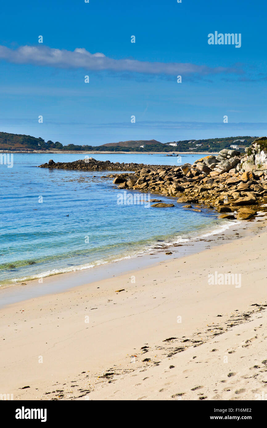 Tresco; Blick in Richtung Bryher Isles of Scilly; UK Stockfoto