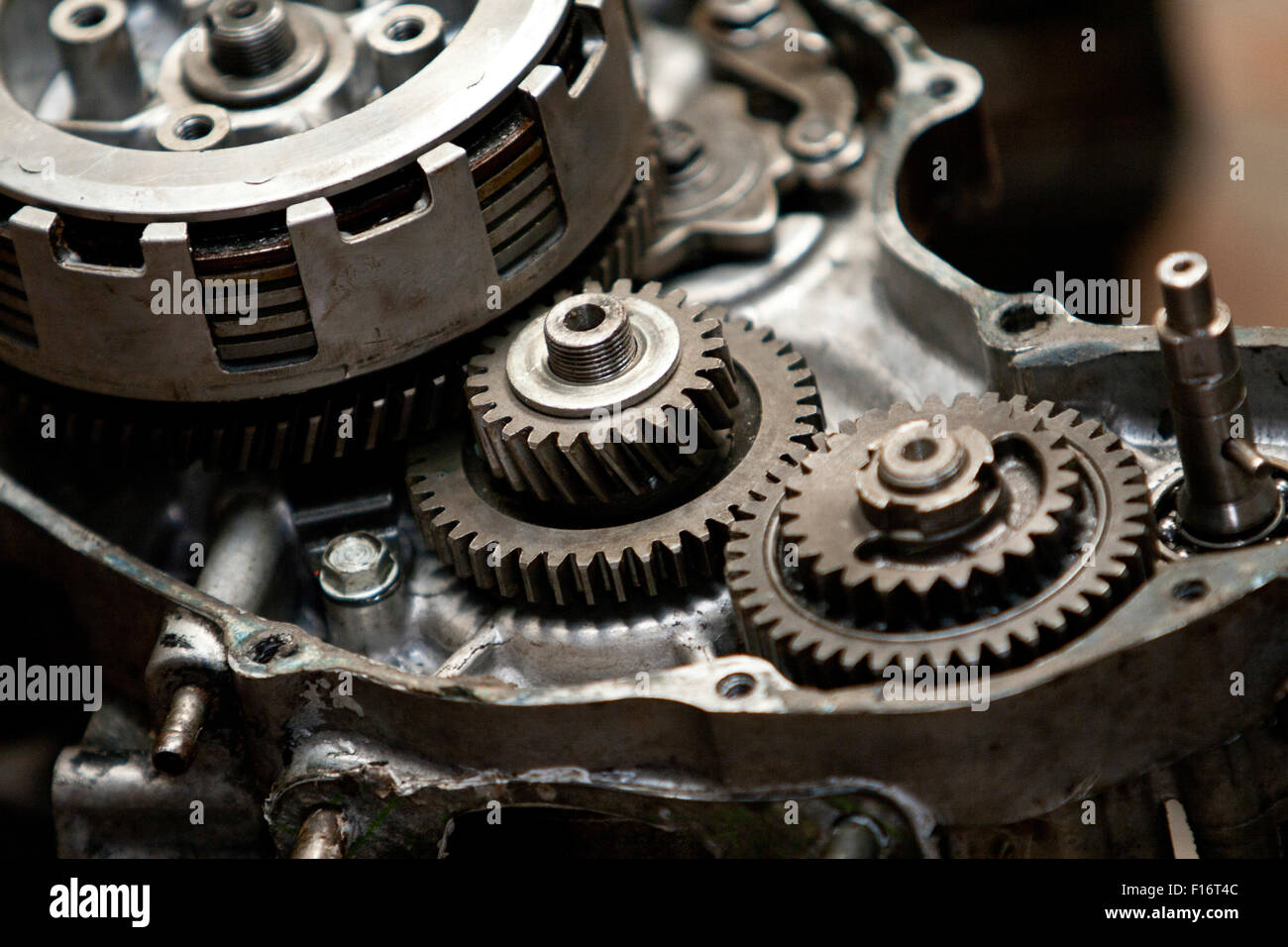 Motorrad-Motor-Reparatur Stockfoto