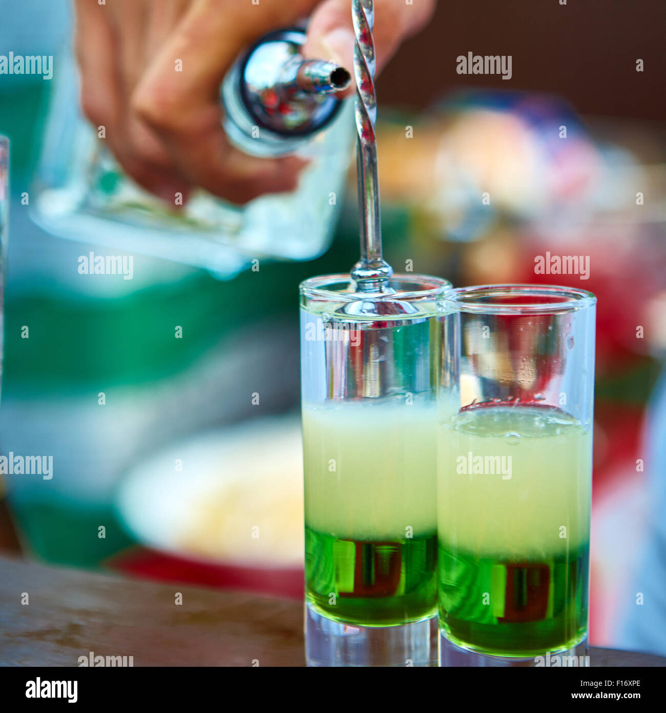 Geschichtete cocktail Mexican grün Stockfoto