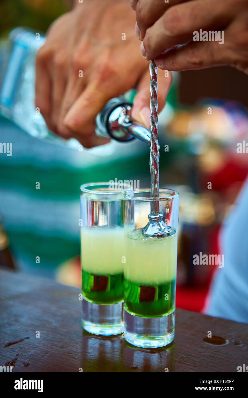 Geschichtete cocktail Mexican grün Stockfoto