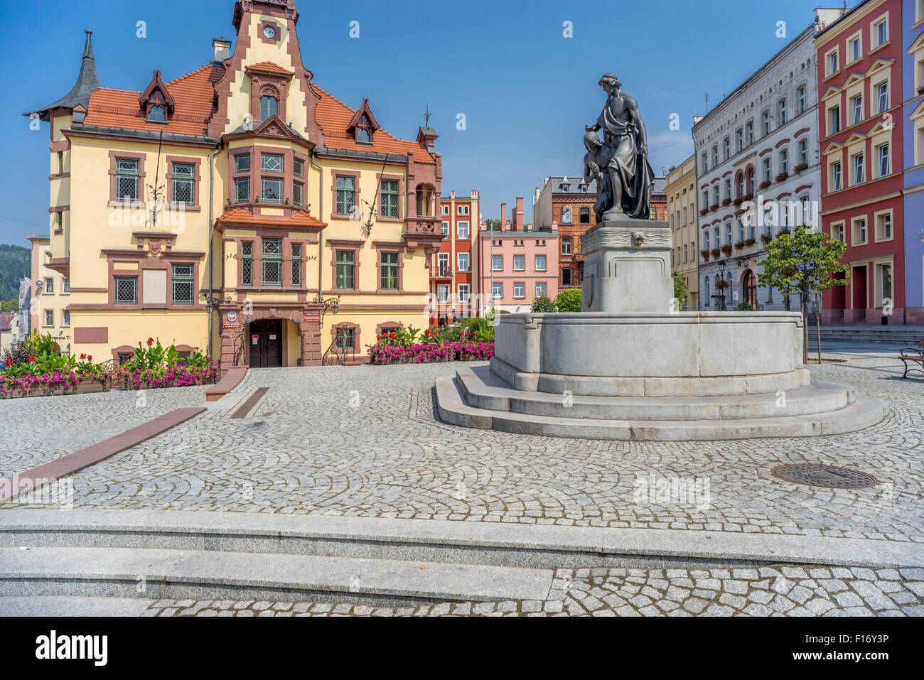 Nowa Ruda alte Markt Neurode Nooirode Niederschlesien Stockfoto