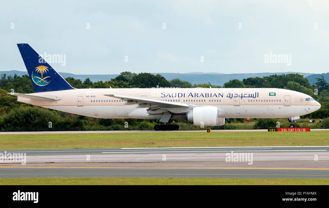 Saudi Arabian Airlines Boeing 777-268(ER) Flughafen Manchester (UK) Stockfoto
