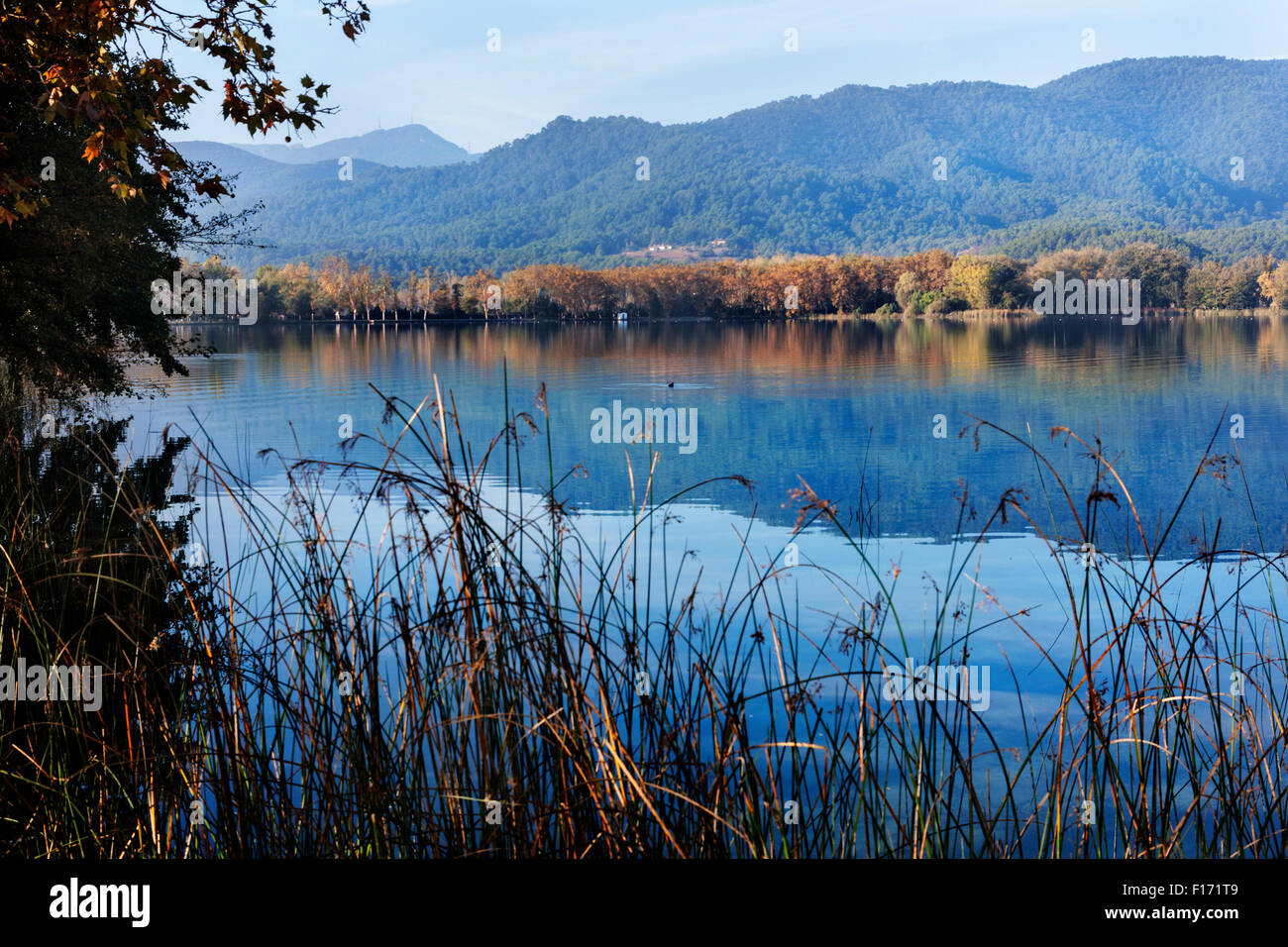 Banyoles Teich. Stockfoto