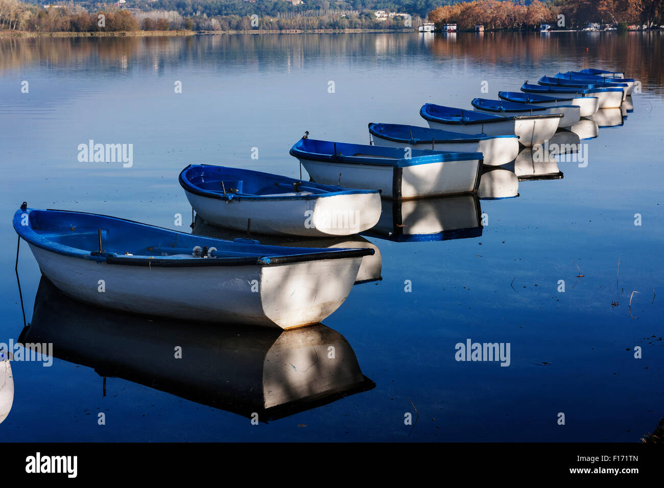 Banyoles Teich. Stockfoto