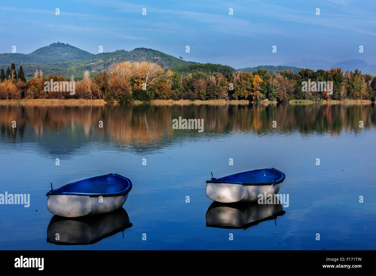 Banyoles Teich. Stockfoto