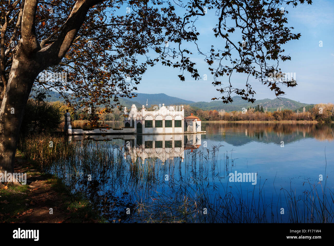 Banyoles Teich. Stockfoto