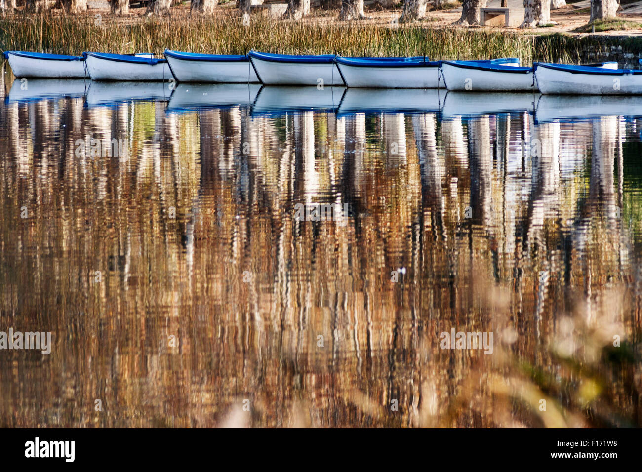 Banyoles Teich. Stockfoto