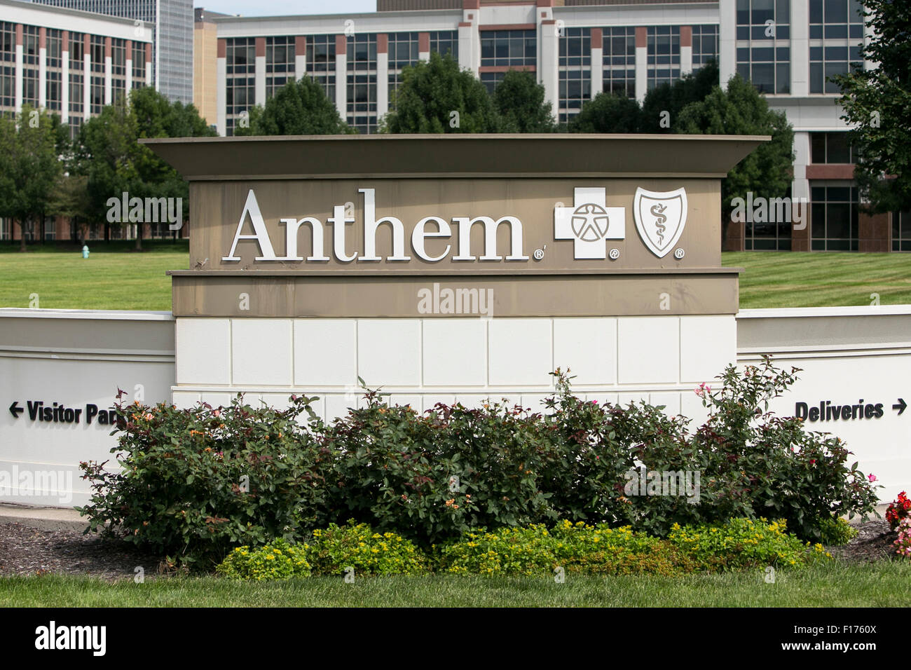 Ein Logo Zeichen außerhalb einer Einrichtung von Hymne Inc., Indianapolis, Indiana am 15. August 2015 besetzt. Stockfoto