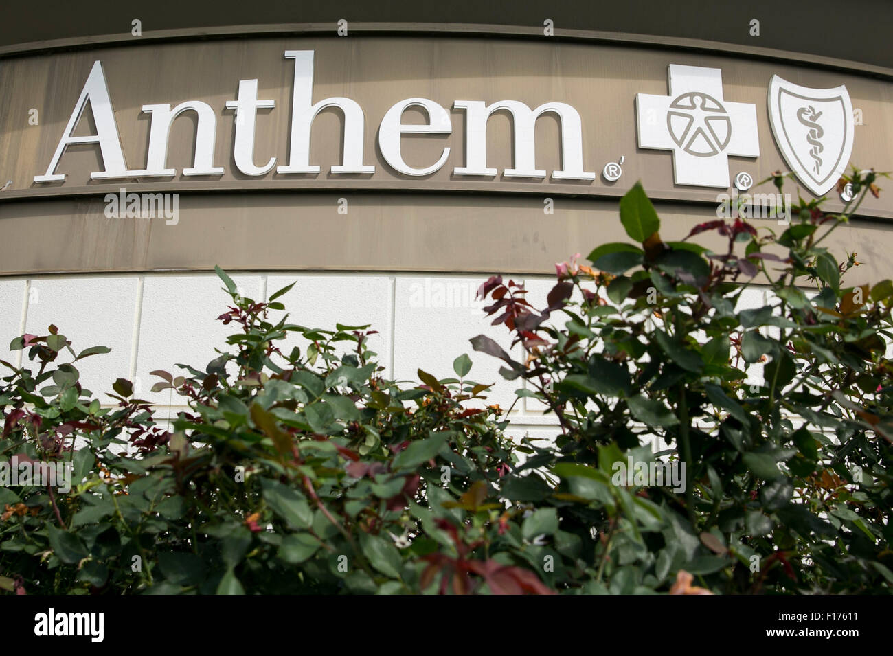 Ein Logo Zeichen außerhalb einer Einrichtung von Hymne Inc., Indianapolis, Indiana am 15. August 2015 besetzt. Stockfoto