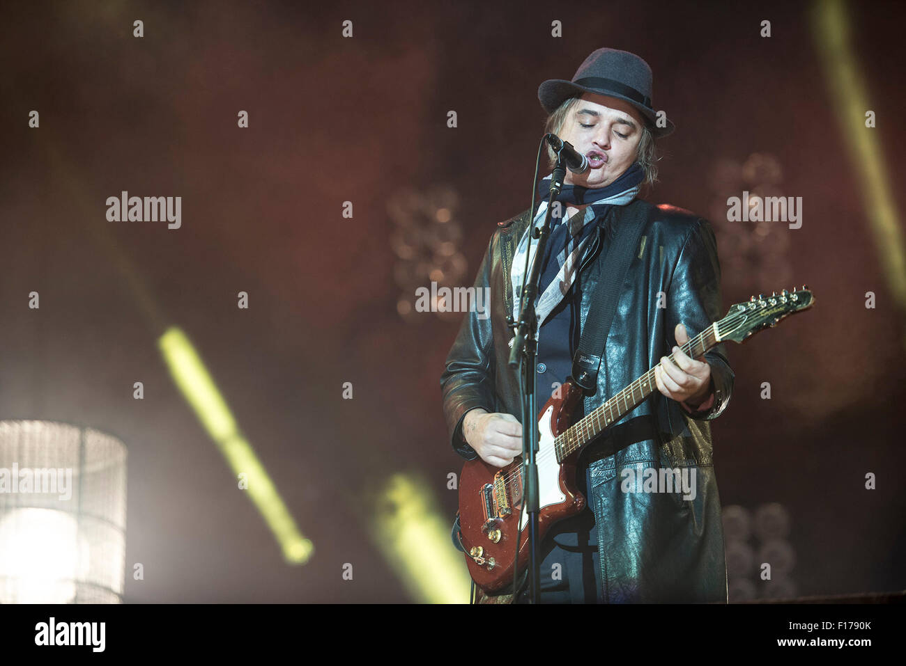 Leeds, UK. 28. August 2015. Die Libertines Headliner die Hauptbühne beim Leeds Festival, Braham Park 28.08.2015 Credit: Gary Mather/Alamy Live News Stockfoto