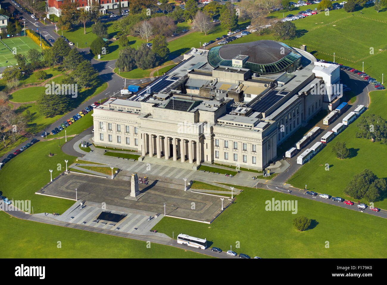Auckland Museum, Auckland Domain, Auckland, Nordinsel, Neuseeland - Antenne Stockfoto