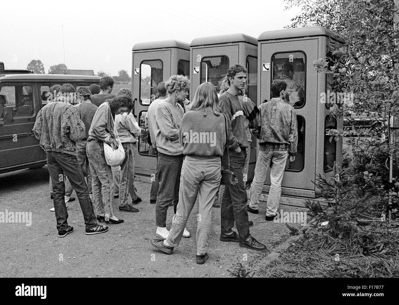 Flüchtlingslager in den Landkreis Passau, Bayern, auf DDR-Flüchtlinge, die über Ungarn und Österreich in den Westen geflohen sind Stockfoto