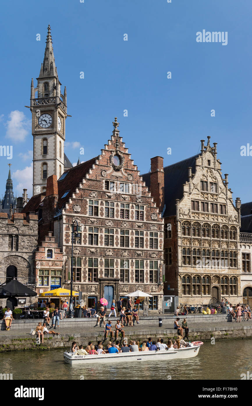 Graslei im historischen Zentrum von Ghend, Belgien Stockfoto
