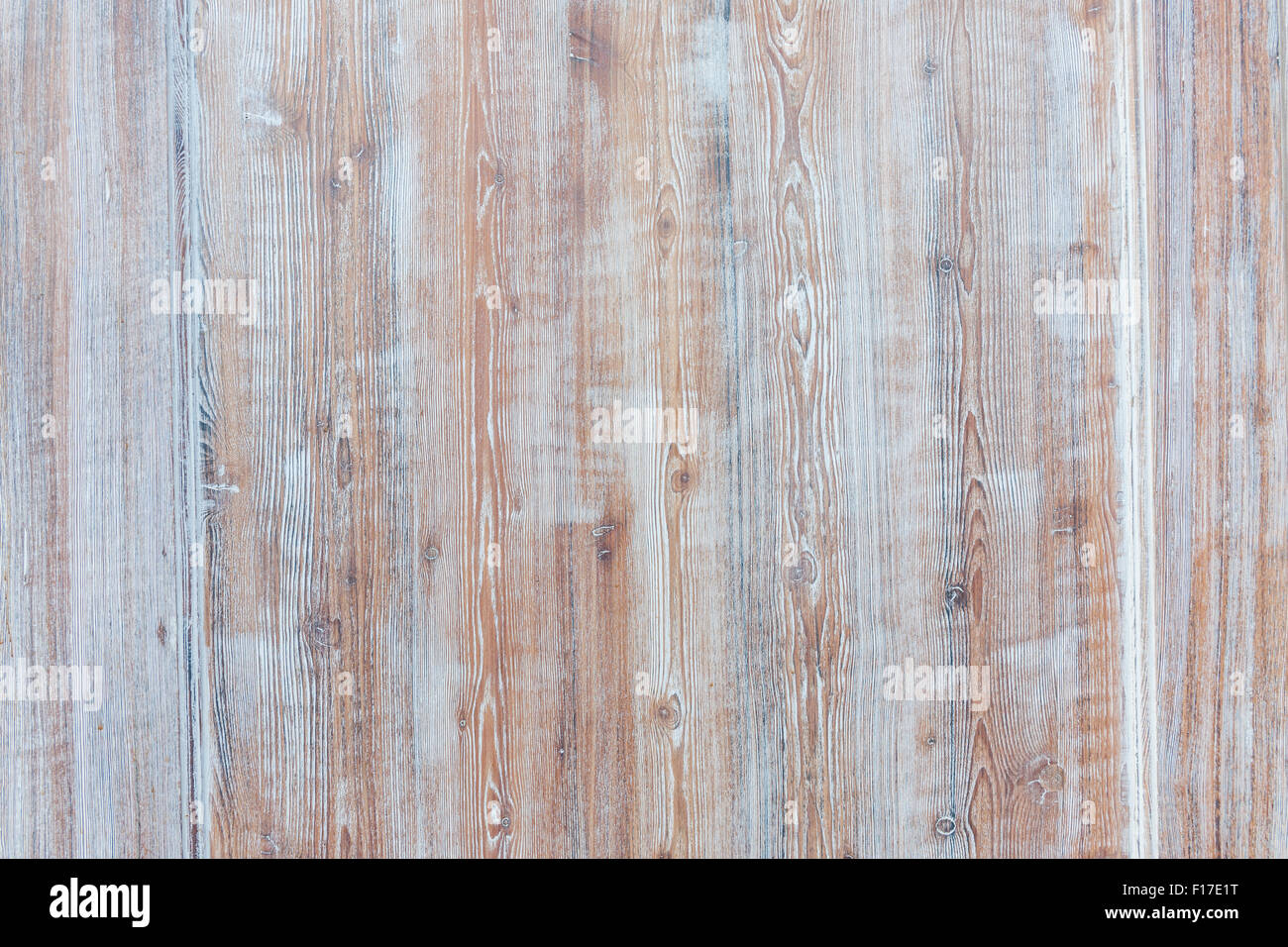 Im Alter von hölzernen Hintergrund der verwitterten distressed rustikal Holzplatten mit verblassten Licht blauer Farbe braun Woodgrain Struktur zeigen Stockfoto