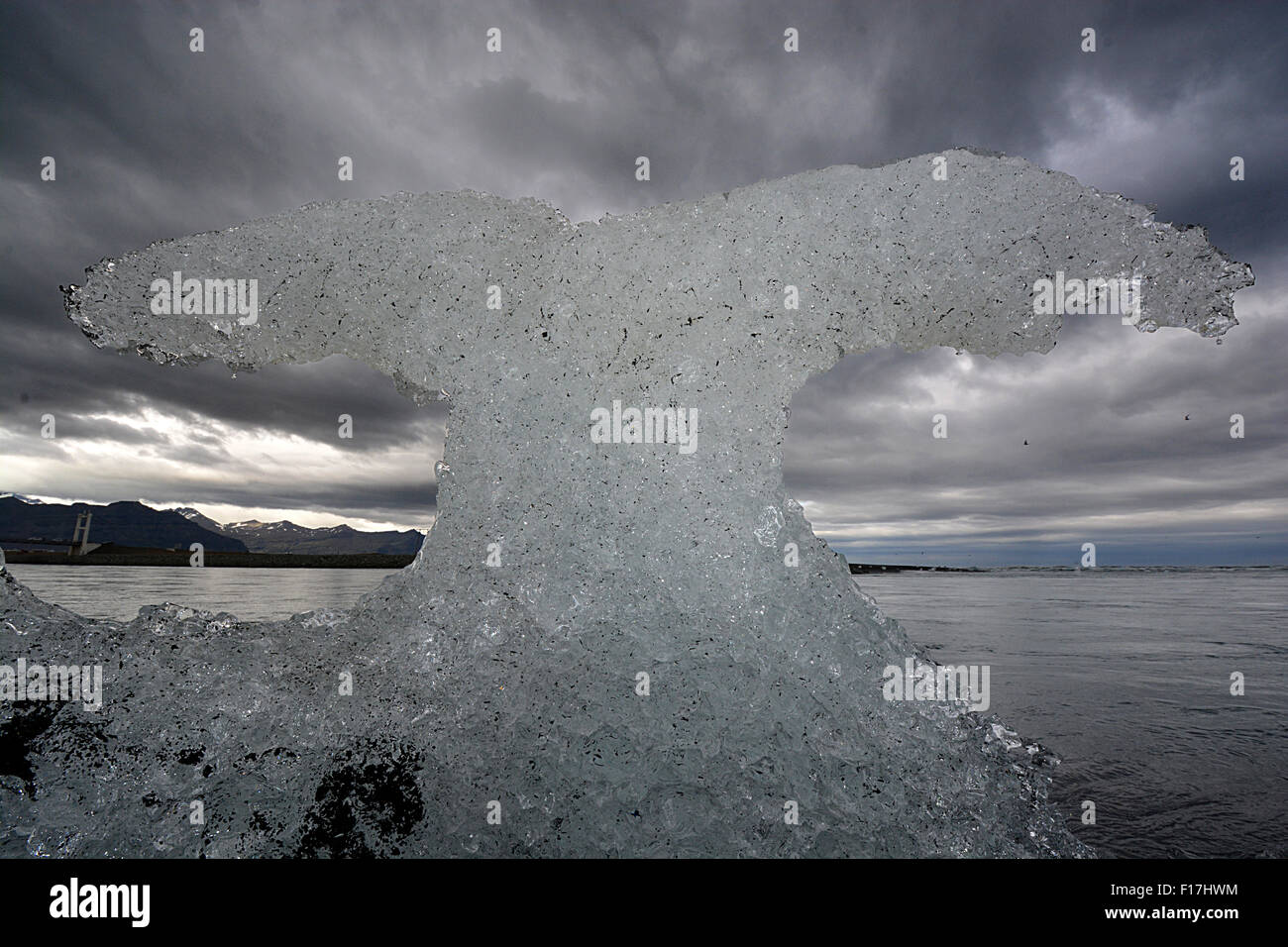 Natürliche Eisskulptur, Whale Tail. Island-Sammlung Stockfoto