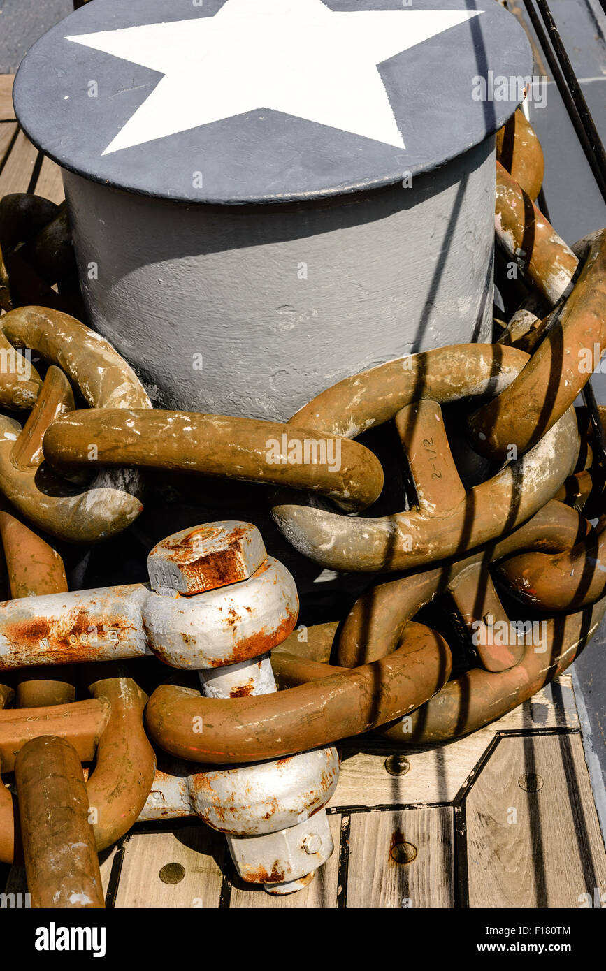 Schlachtschiff USS Wisconsin, Nauticus, 1 Riverside Drive, Norfolk, Virginia Stockfoto