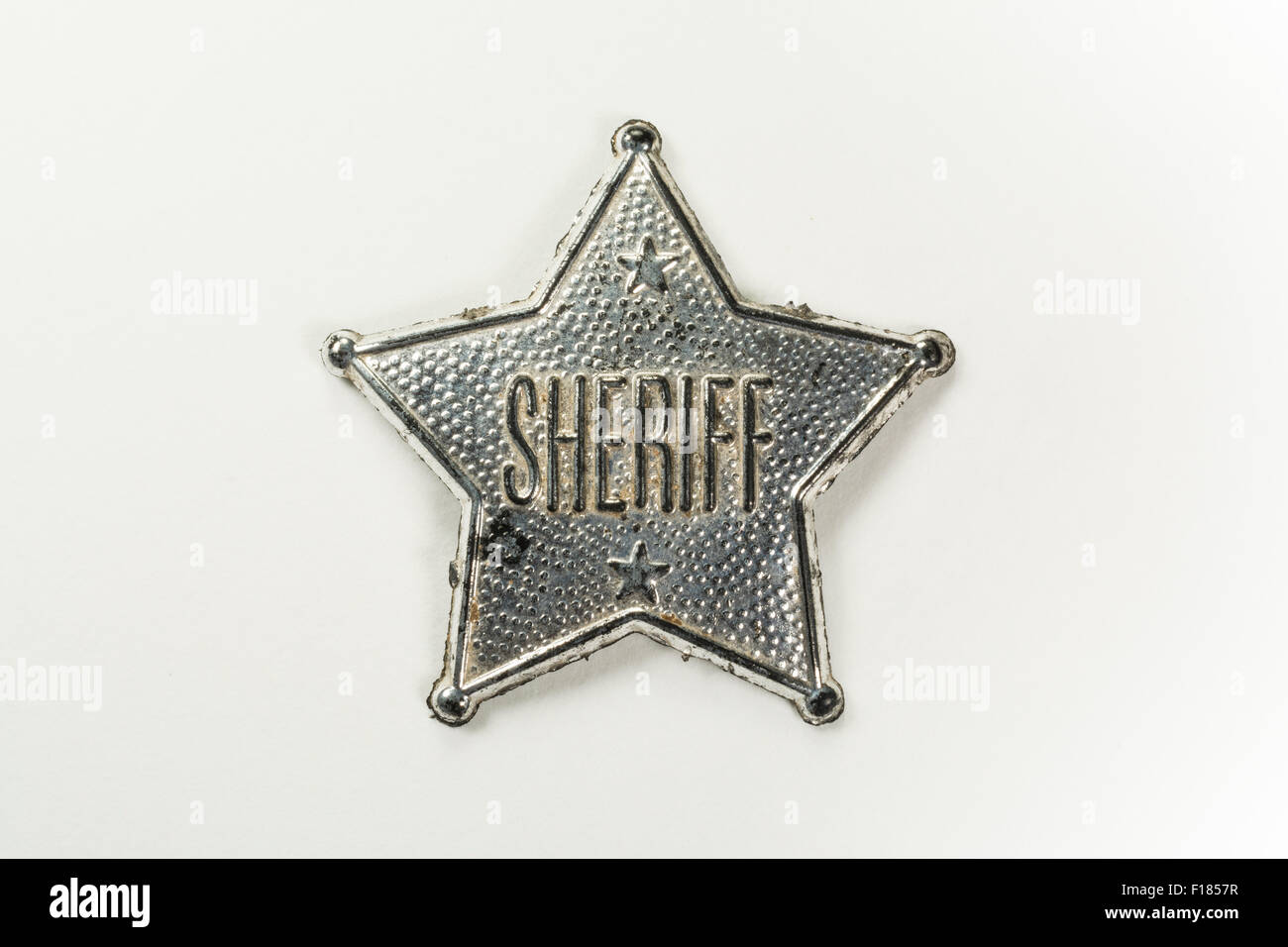 Sheriff Abzeichen isoliert auf weißem Hintergrund (mit Clipping-Pfad) Stockfoto