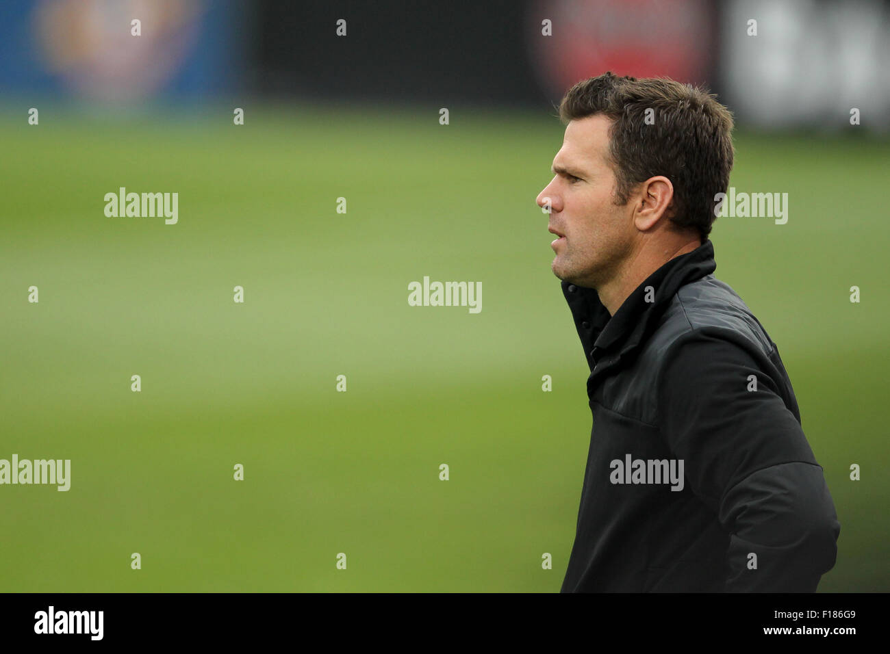 Toronto, Ontario. 29. August 2015. Toronto FC Trainer Greg Vanney während der MLS-Spiel zwischen Montreal Impact und der Toronto FC im BMO Field in Toronto, Ontario. © Csm/Alamy Live-Nachrichten Stockfoto