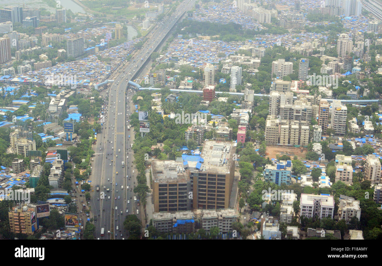 Mumbai City Scene Mumbai aus der Vogelperspektive Mumbai City Indien Skyline View Stockfoto