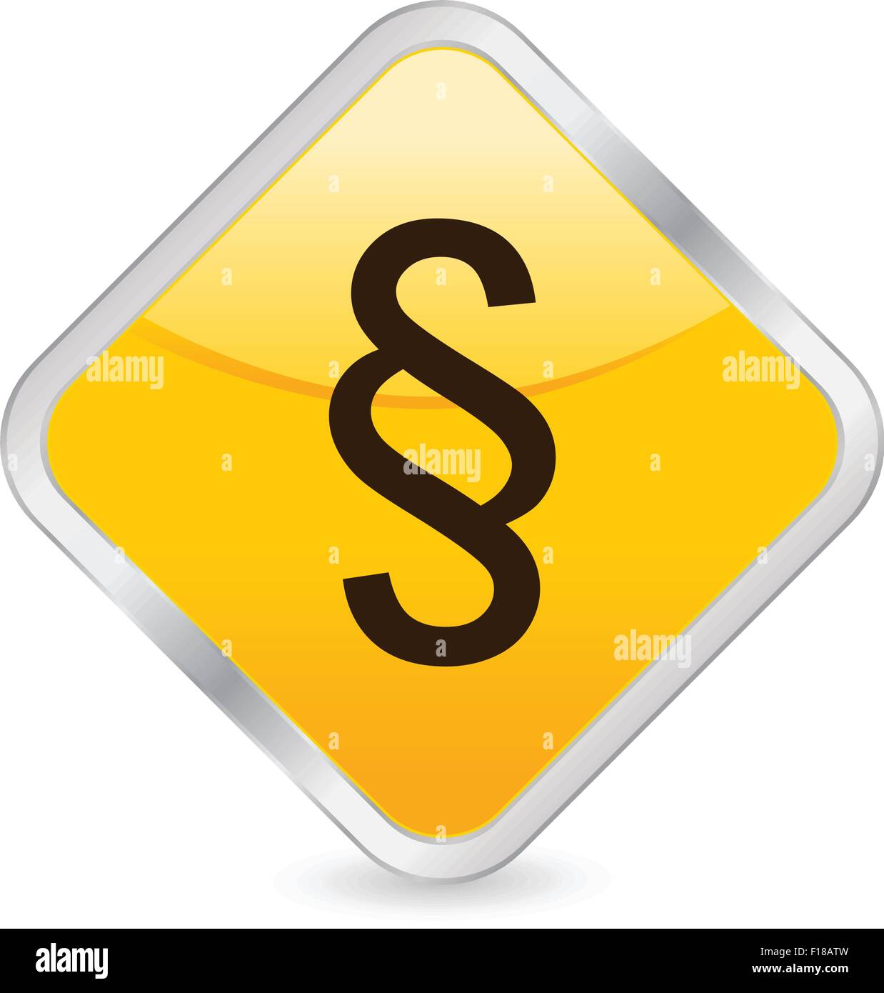 Gelbes Quadrat Symbol isoliert auf einem weißen Hintergrund. Vektor-Illustration. Stock Vektor