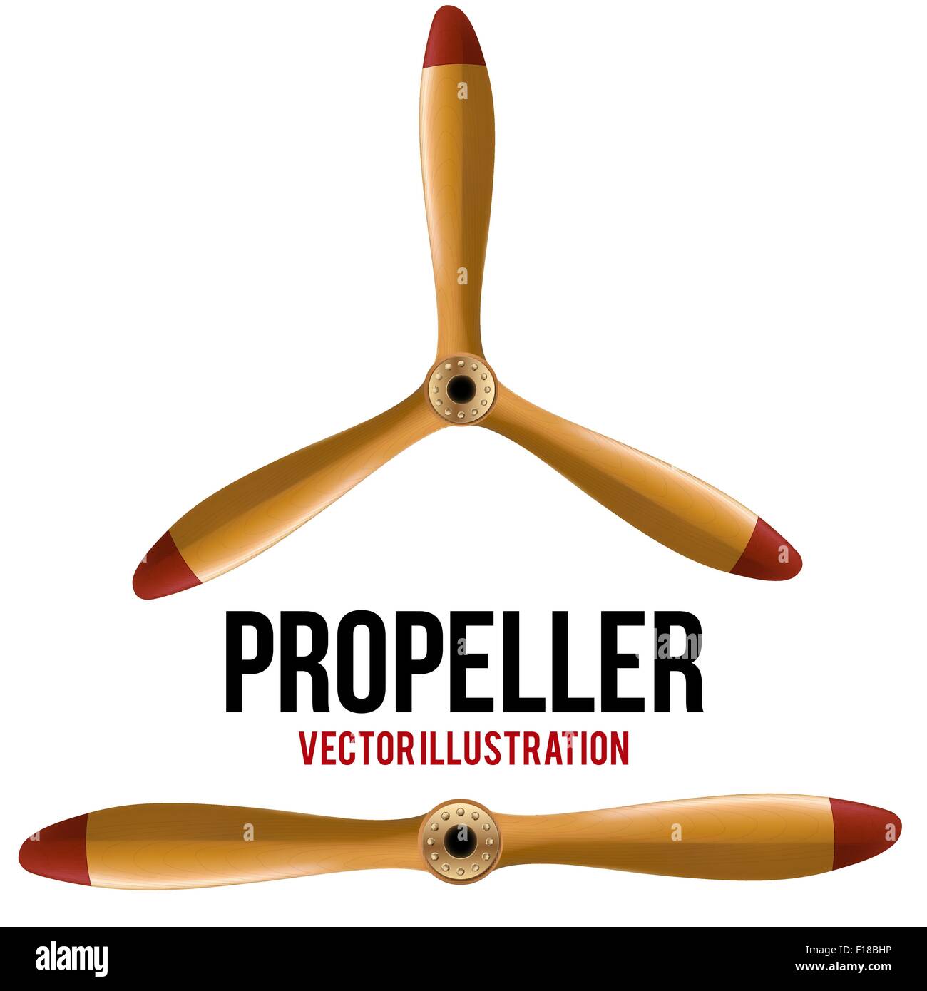 Satz von klassischen Holz Propeller Flugzeug. Vektor. Stock Vektor