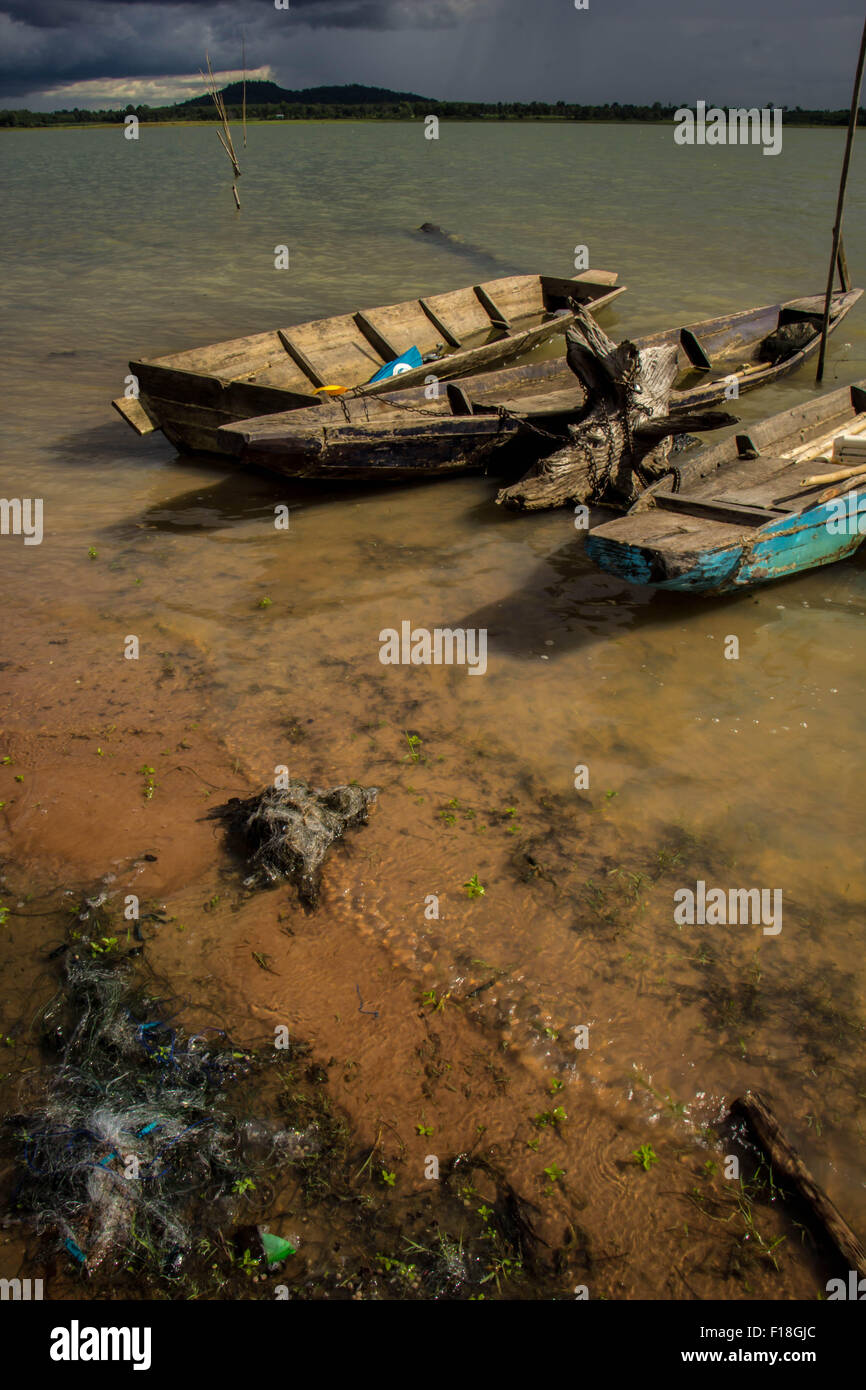 Landwirtschaft, Asien, asiatische, schön, Boot, Kambodscha, Kanu, Chinesisch, Wolke, bunt, Kontamination Stockfoto