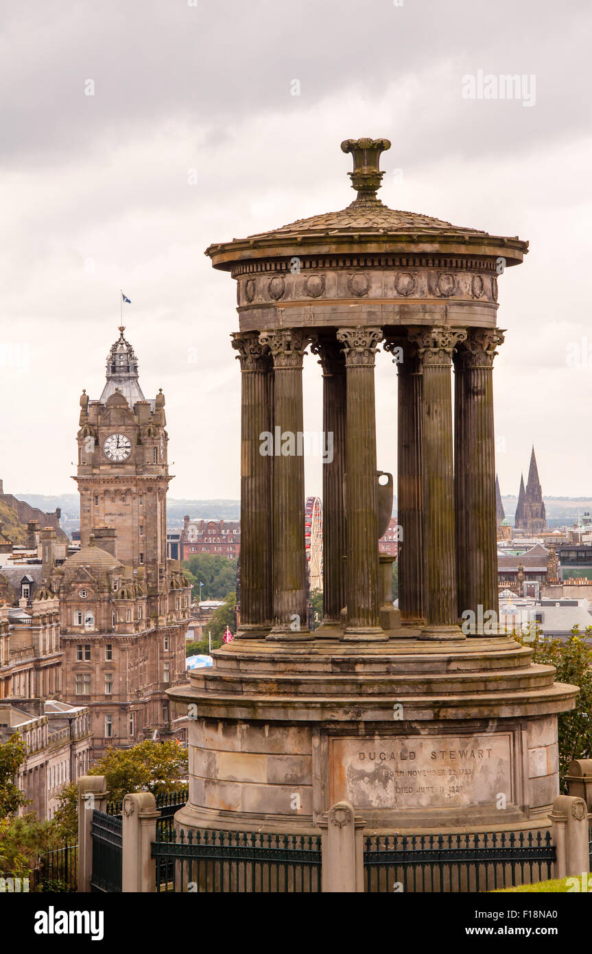 Dugald Stewart Mounment auf dem Calton Hill, Edinburgh Stockfoto