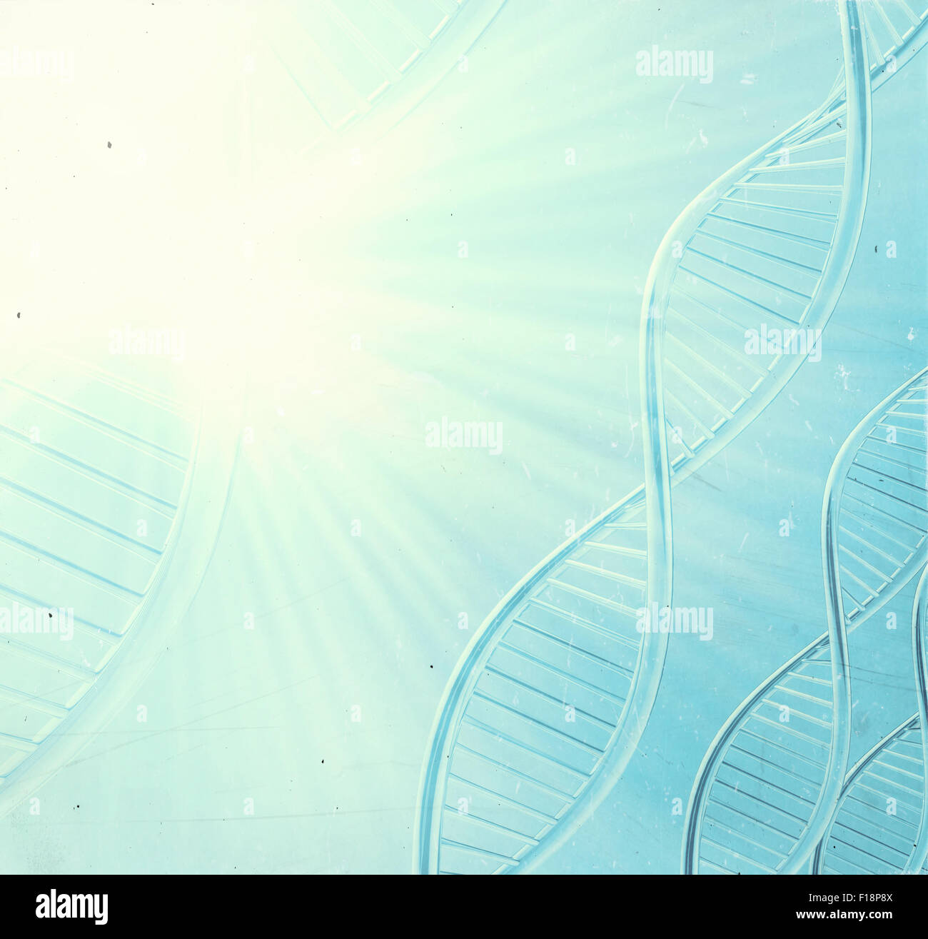 eine Dna in medizinischen Farbe Hintergrund als Vintage-Stil Stockfoto