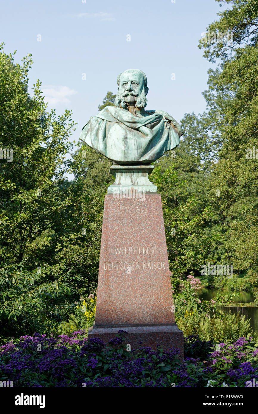 Büste von Kaiser Wilhelm I., Schlossgarten, Bergedorf, Hamburg, Deutschland Stockfoto