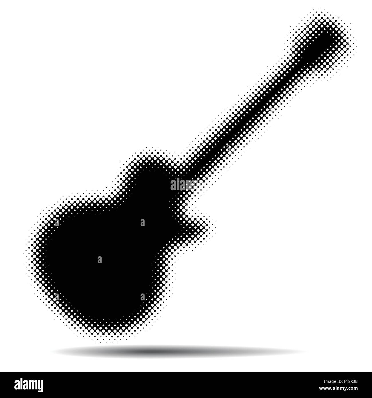 Eine abstrakte Gitarre Hintergrund in schwarz und weiß für Print oder Web Stock Vektor