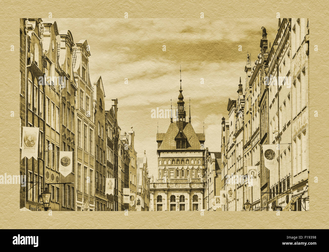 Das goldene Tor (Zlota Brama) war von 1612 bis 1614 im Stil des niederländischen Manierismus, Danzig, Pommern, Polen, Europa gebaut. Stockfoto