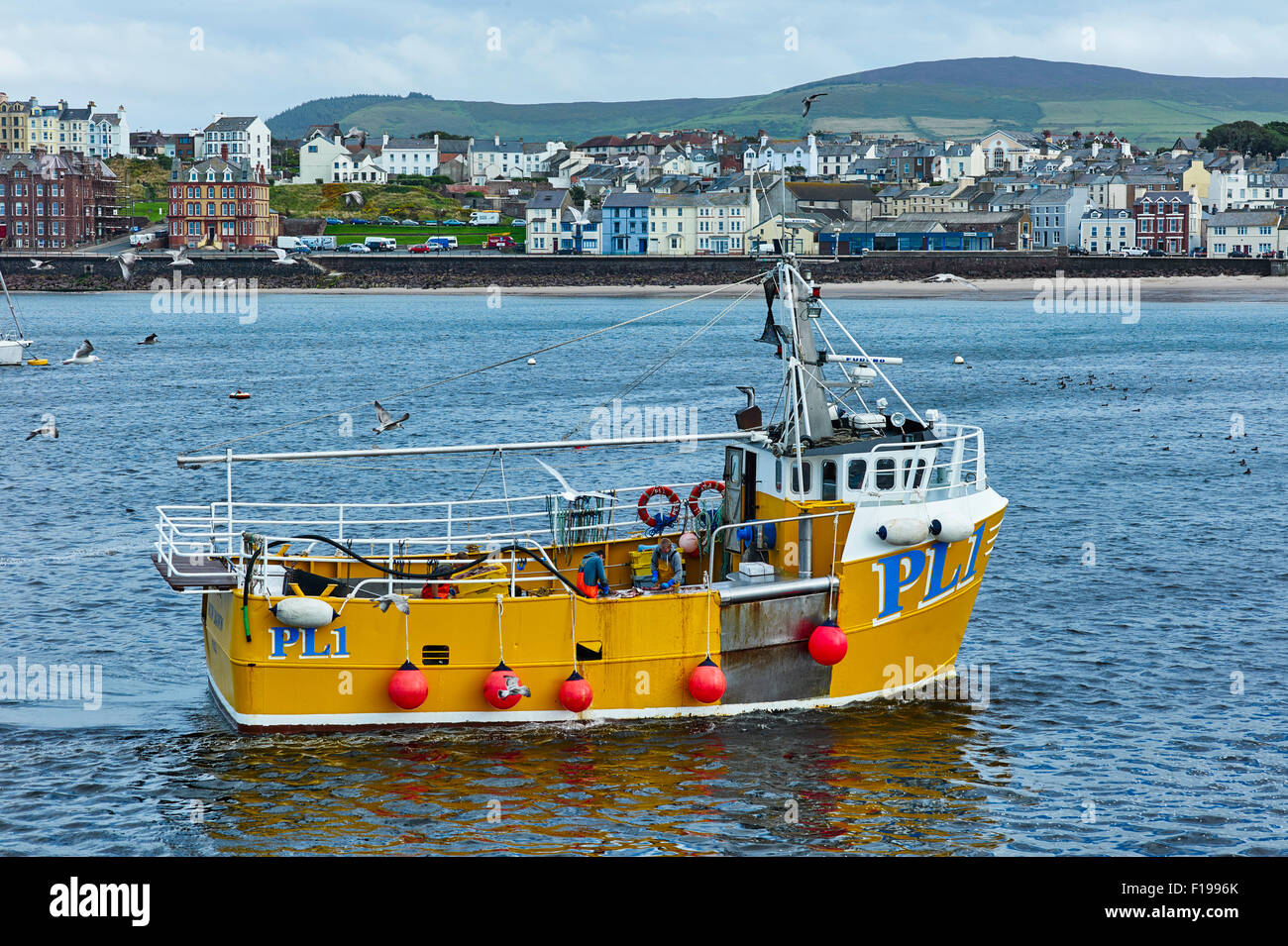 New Dawn, Fischerboot PL1 im Hafen von Peel, Isle Of Man Stockfoto