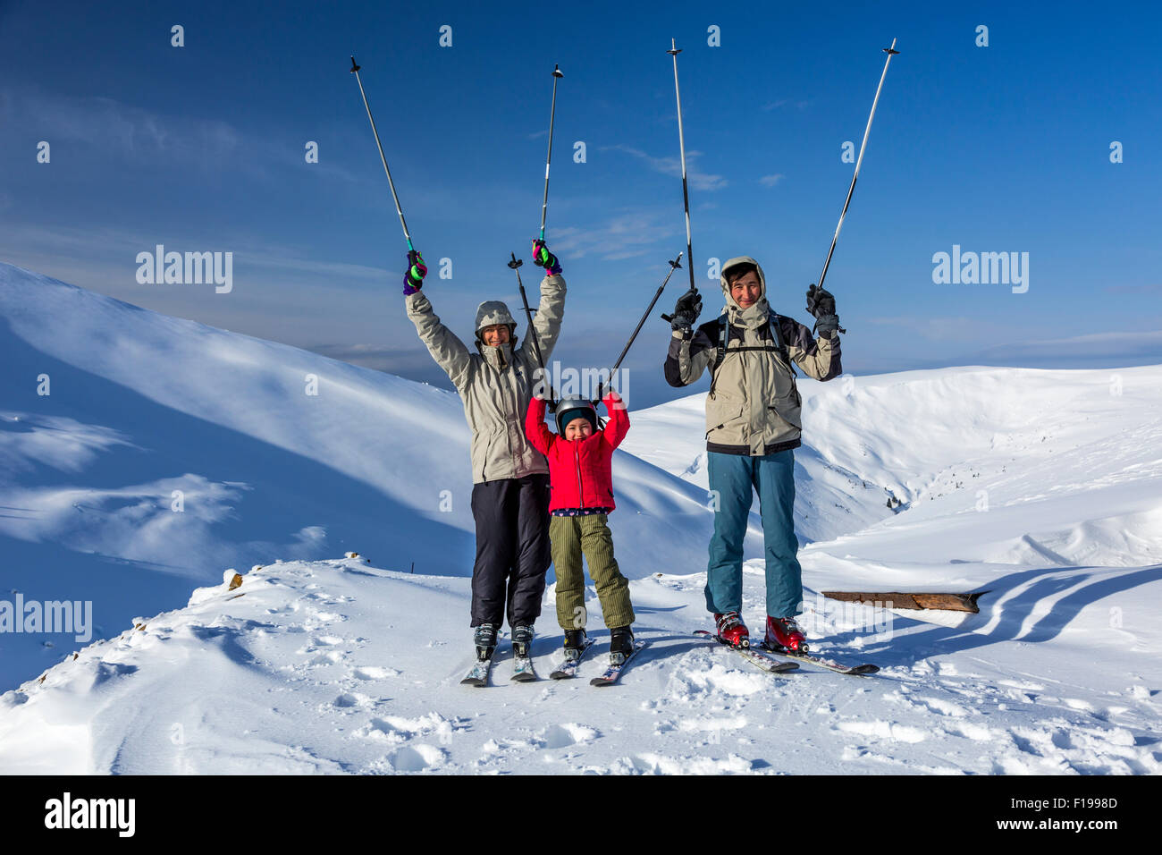 Winter-Sport-Familie Stockfoto