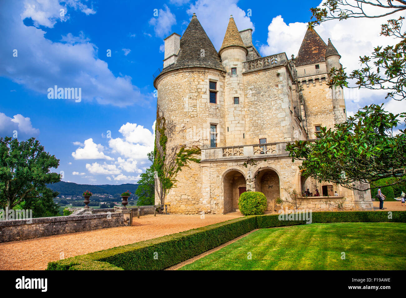 Schöne mittelalterliche Kasten von Frankreich - Milandes (Dordogne) Stockfoto
