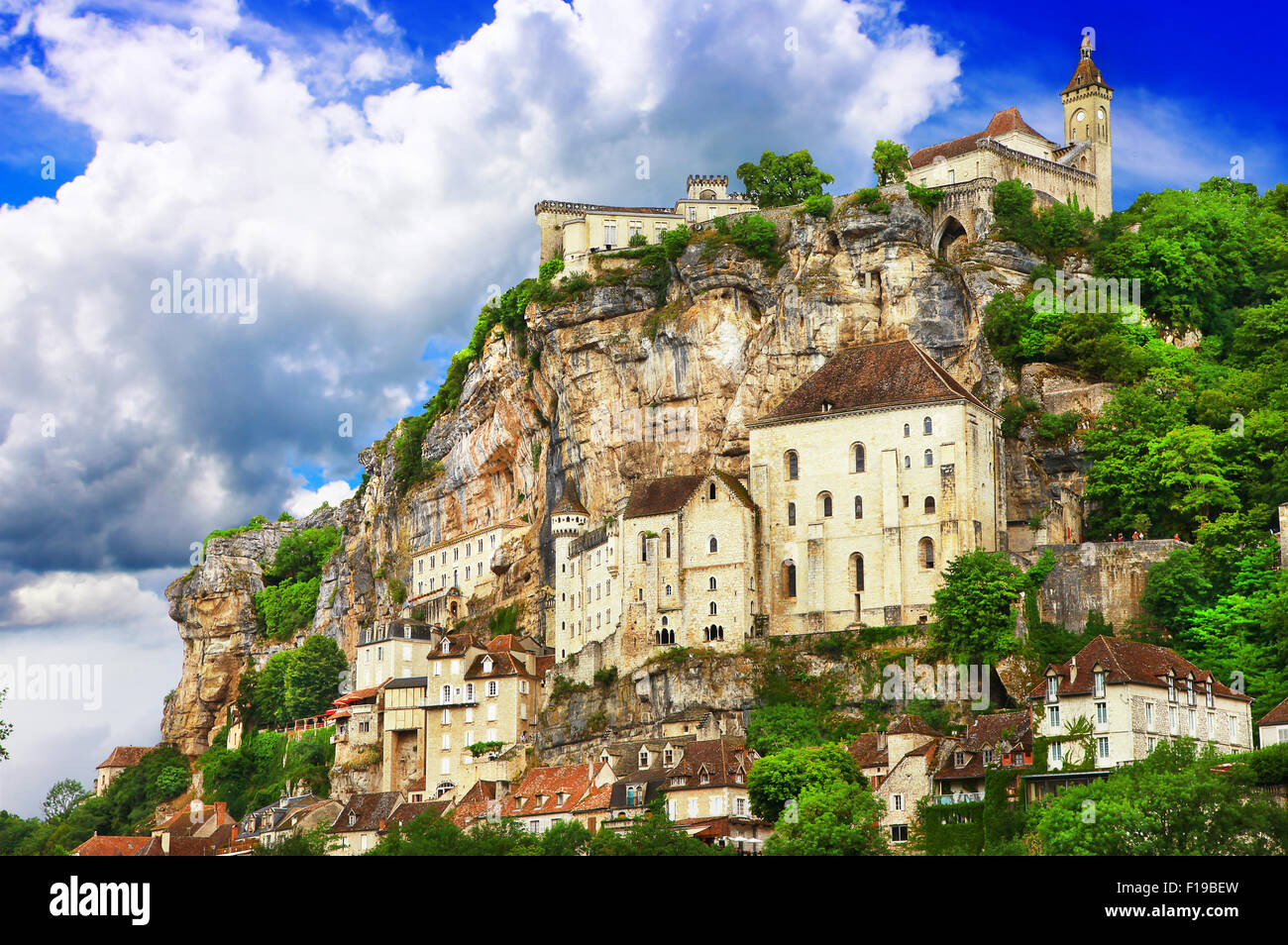 Rocamadour gehört zu Frankreichs Top Pilger Destinationen Stockfoto