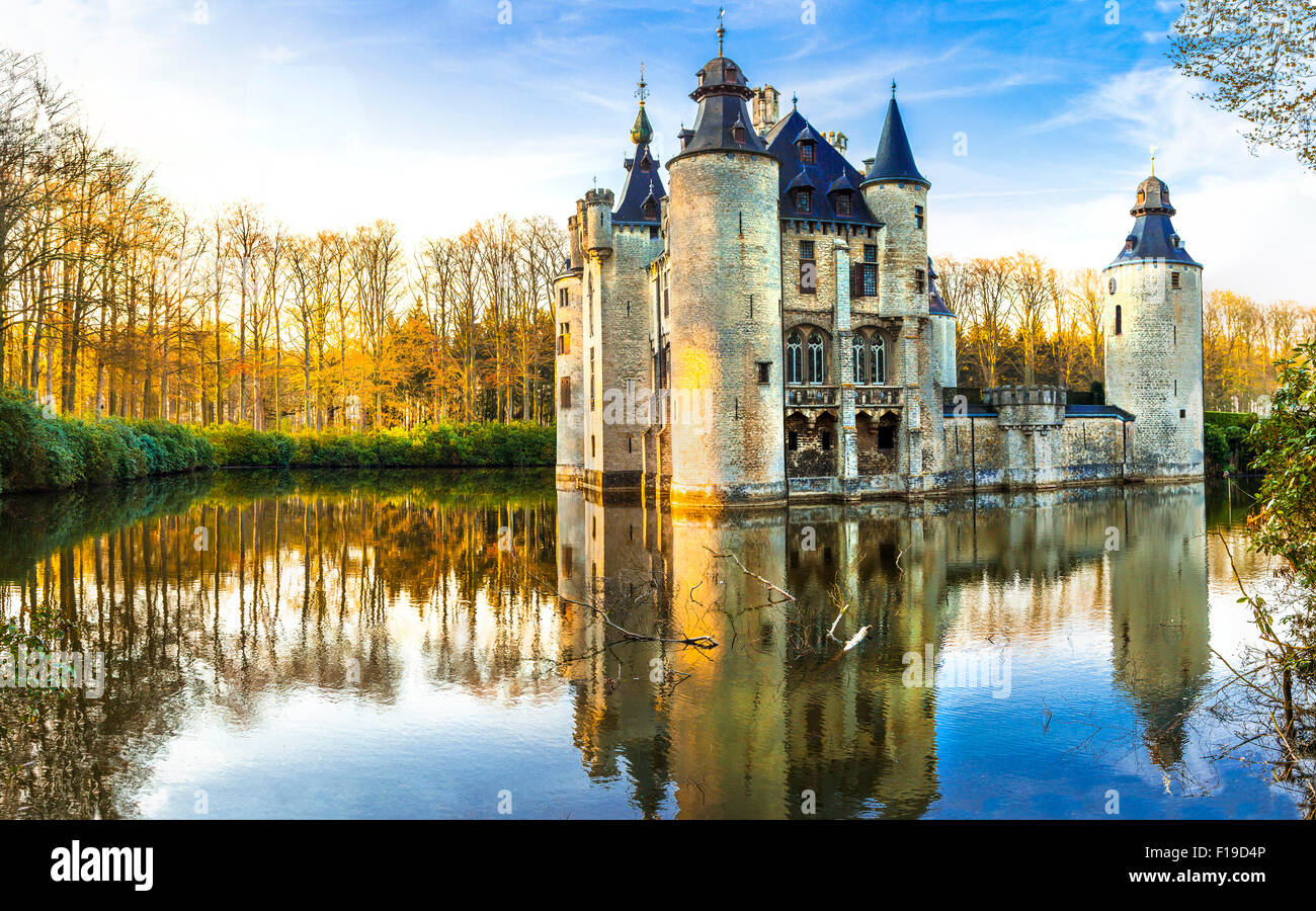 Märchen Borrekens Burg in Belgien Stockfoto