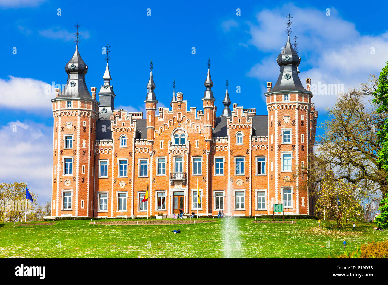 schöne romantische Burgen Belgiens - Viron Stockfoto