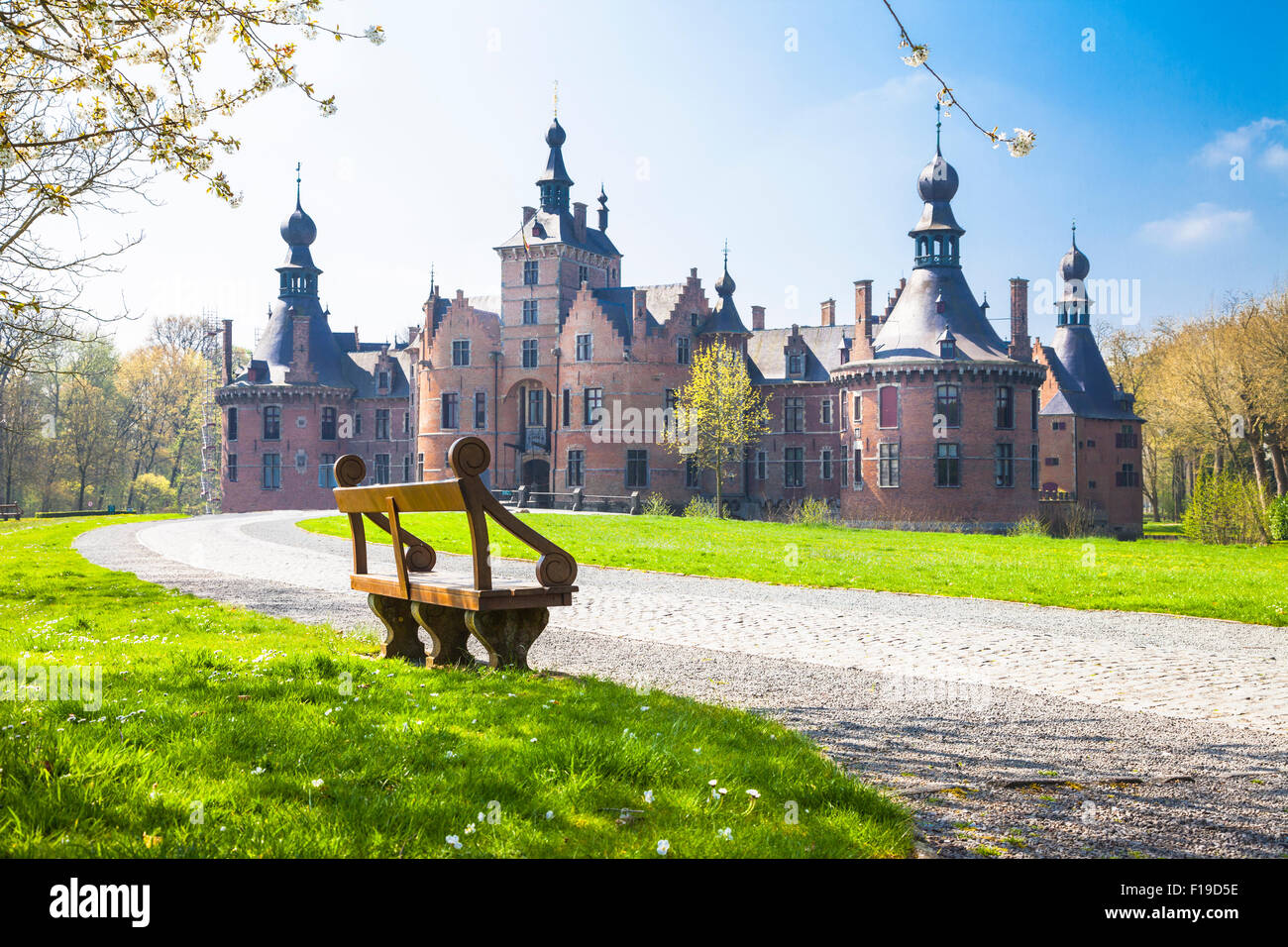 schöne romantische Burgen Belgiens - Ooidonk Stockfoto