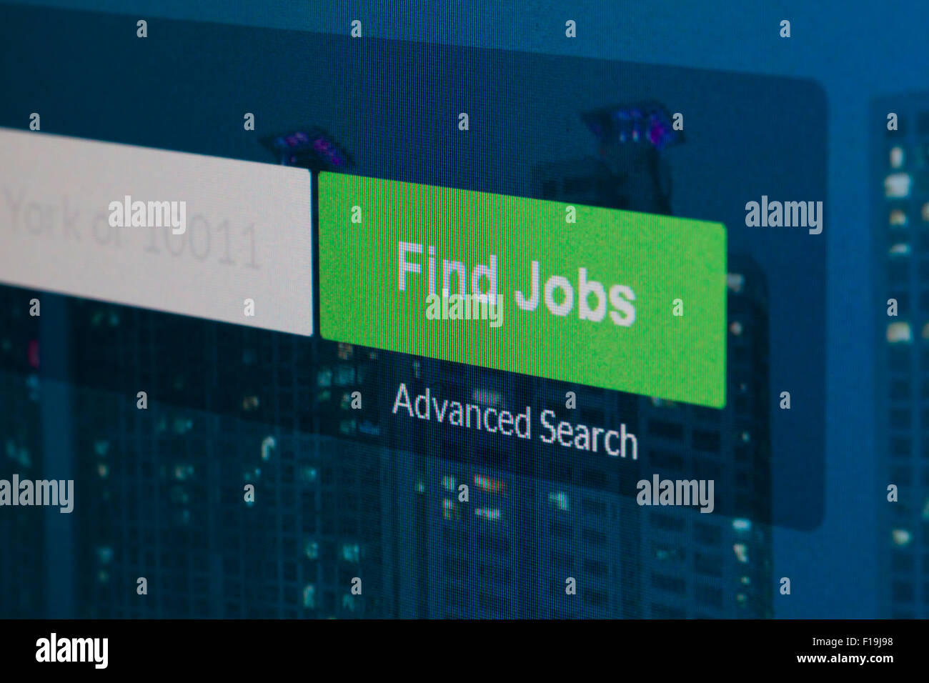 Job-Suche-Portal-Website auf dem Bildschirm Stockfoto