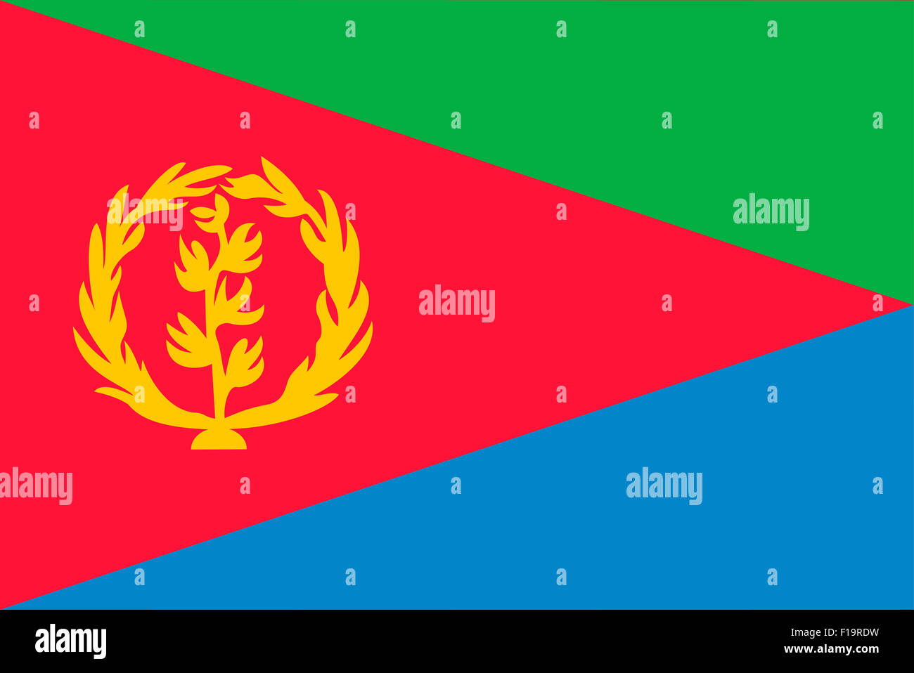 Nationalflagge von Eritrea Stockfoto