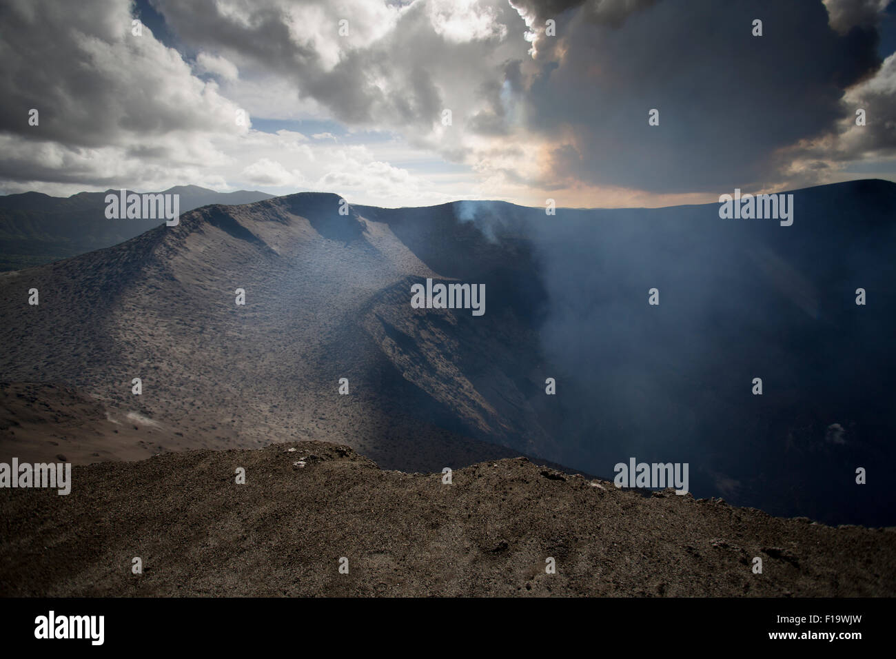 Melanesien, Vanuatu, Tanna Island, Mount Yasur Vulkan. Stockfoto
