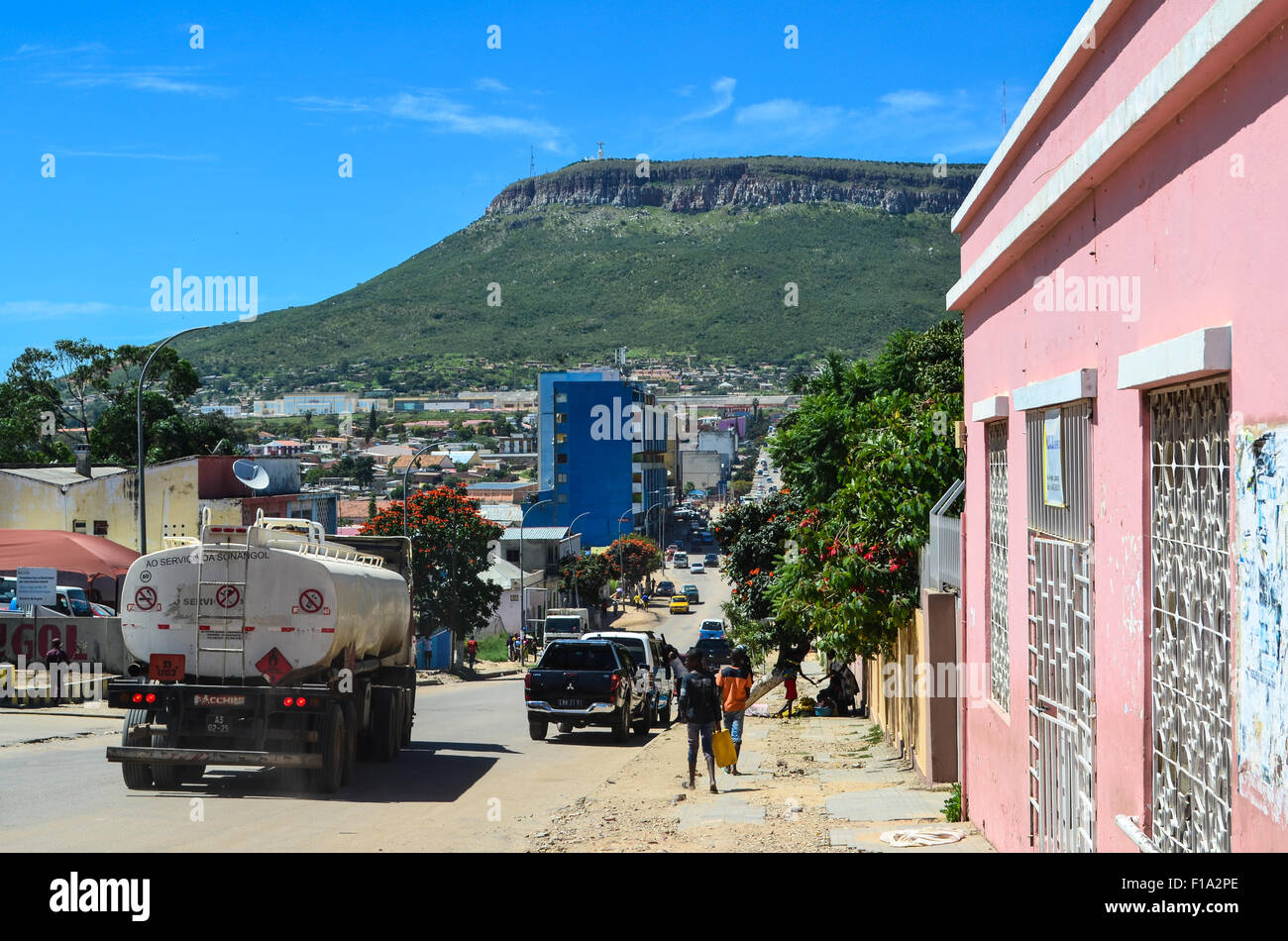 Straßen von Lubango, Angola Stockfoto