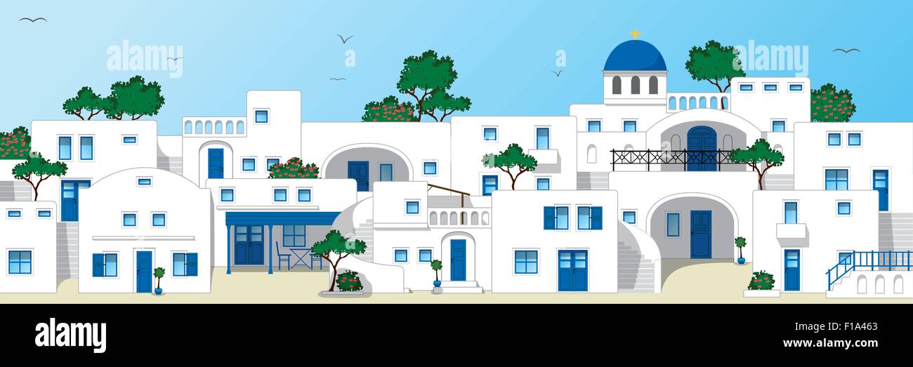 Traditionelle griechische Häuser Stock Vektor