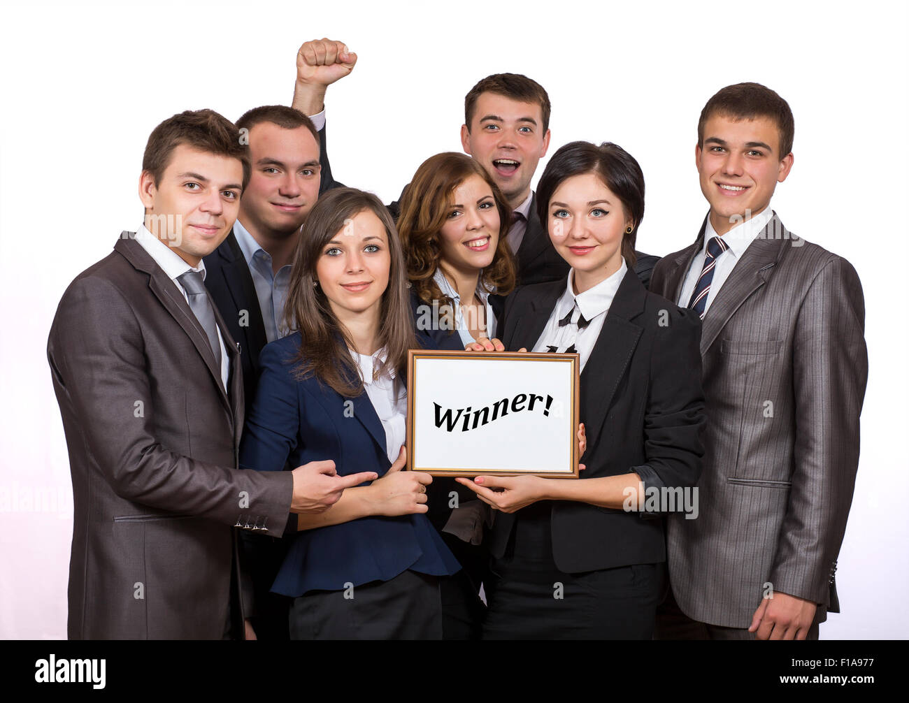 Firmenkundengeschäft Das Siegerteam Stockfoto