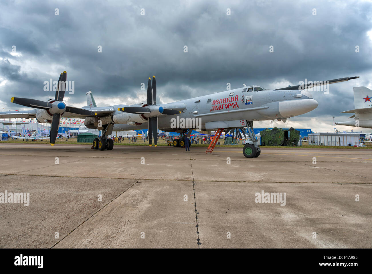 Tupolev Tu-95MS bei Flugschau MAKS 2015 in Moskau, Russland Stockfoto